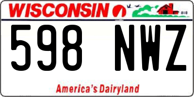 WI license plate 598NWZ