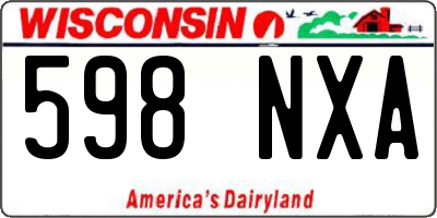 WI license plate 598NXA