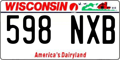 WI license plate 598NXB