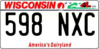 WI license plate 598NXC
