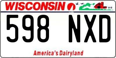 WI license plate 598NXD