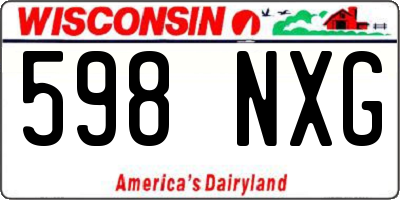 WI license plate 598NXG