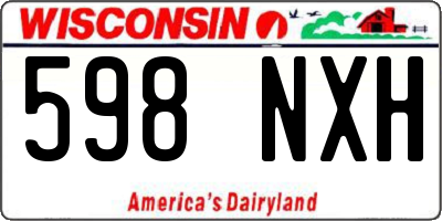 WI license plate 598NXH