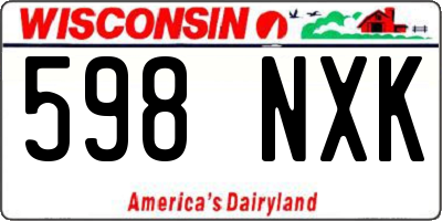 WI license plate 598NXK