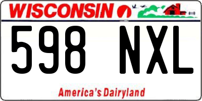 WI license plate 598NXL
