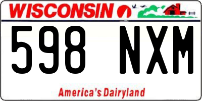 WI license plate 598NXM
