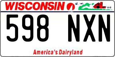 WI license plate 598NXN