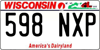 WI license plate 598NXP