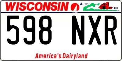 WI license plate 598NXR