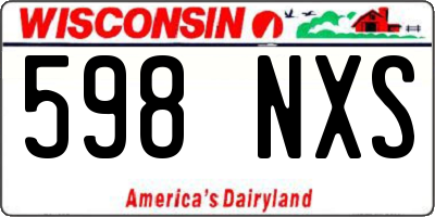 WI license plate 598NXS