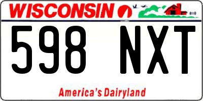 WI license plate 598NXT