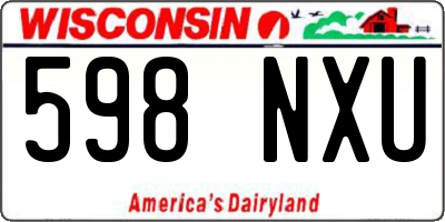 WI license plate 598NXU
