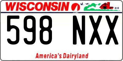 WI license plate 598NXX