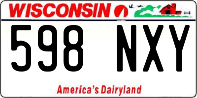 WI license plate 598NXY