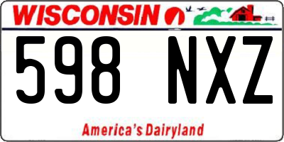 WI license plate 598NXZ