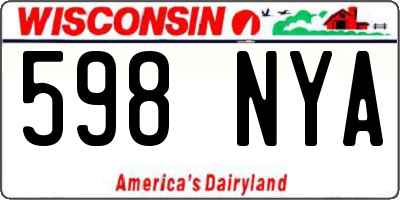 WI license plate 598NYA