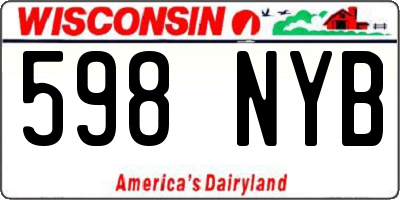WI license plate 598NYB