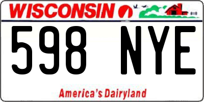 WI license plate 598NYE