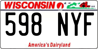 WI license plate 598NYF