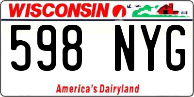 WI license plate 598NYG