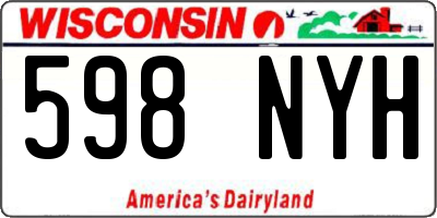 WI license plate 598NYH
