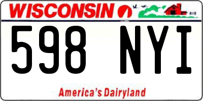 WI license plate 598NYI