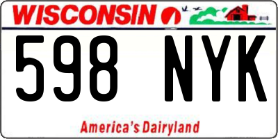 WI license plate 598NYK