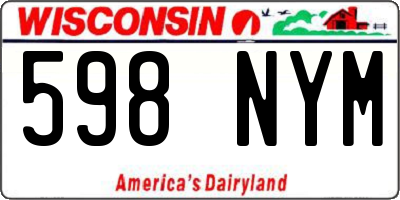 WI license plate 598NYM