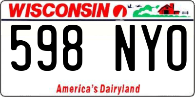 WI license plate 598NYO
