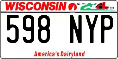 WI license plate 598NYP