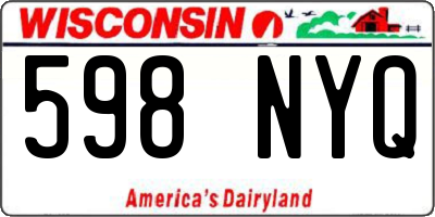 WI license plate 598NYQ