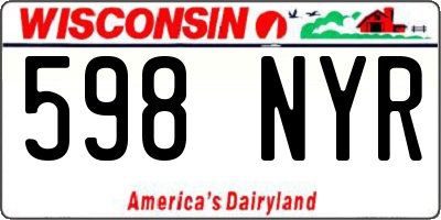 WI license plate 598NYR