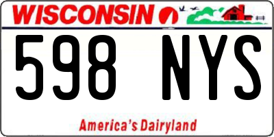 WI license plate 598NYS