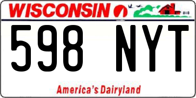 WI license plate 598NYT
