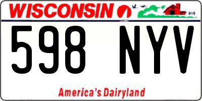 WI license plate 598NYV