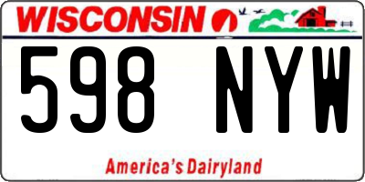 WI license plate 598NYW