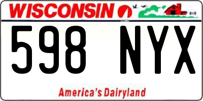 WI license plate 598NYX