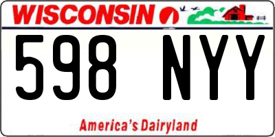 WI license plate 598NYY