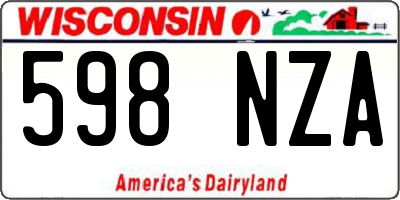 WI license plate 598NZA