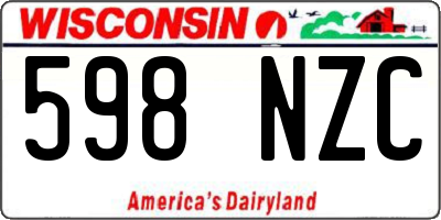 WI license plate 598NZC