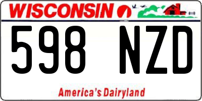 WI license plate 598NZD