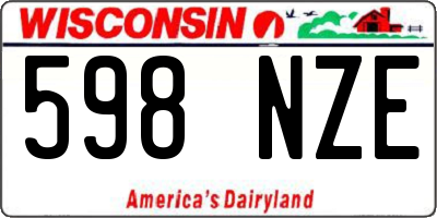 WI license plate 598NZE