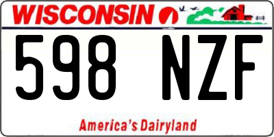 WI license plate 598NZF