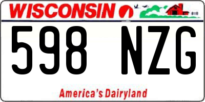 WI license plate 598NZG
