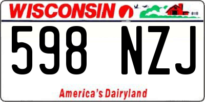 WI license plate 598NZJ
