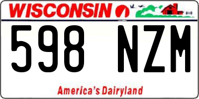 WI license plate 598NZM