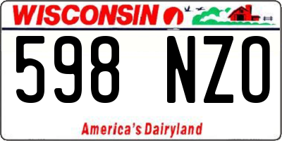 WI license plate 598NZO