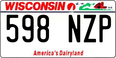 WI license plate 598NZP