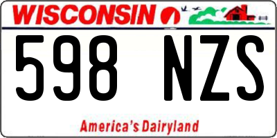 WI license plate 598NZS