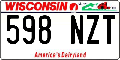 WI license plate 598NZT